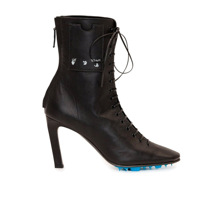 Off-White Leather Heel Boots Black Calf