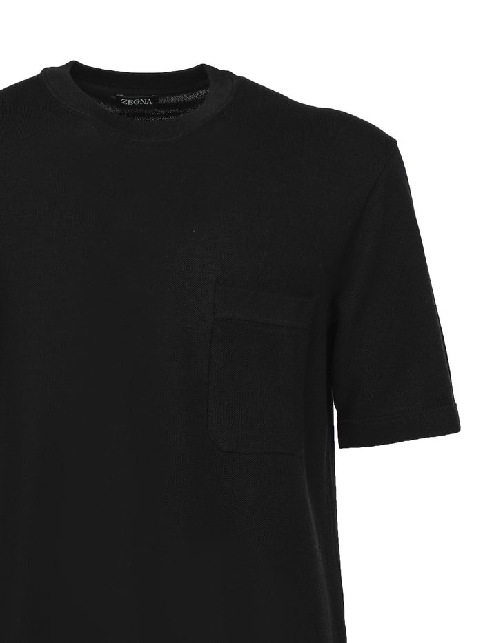 Zegna T-Shirts And Polos Black Cotton