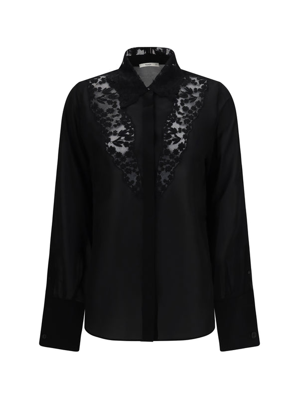 Georgette Shirt Nero Silk
