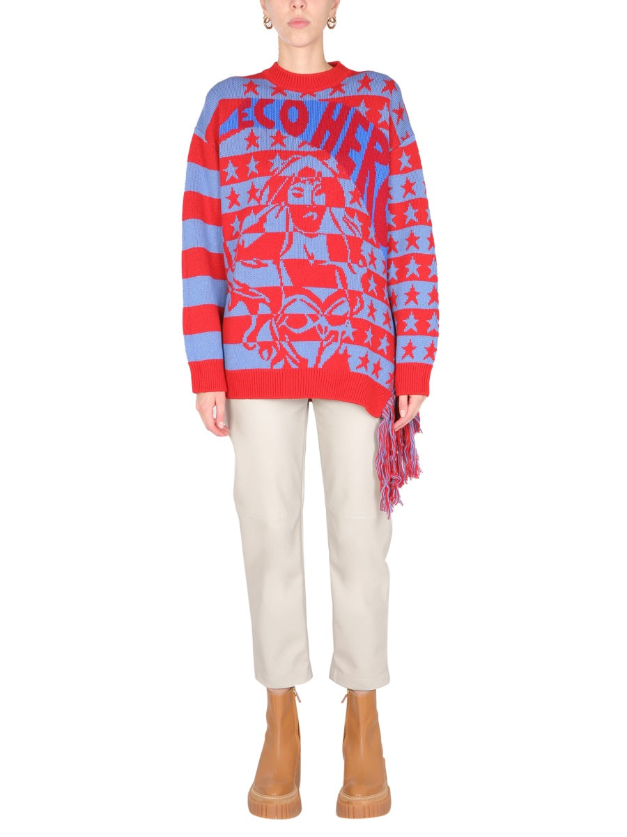Crew Neck Sweater Multicolour Wool Jumpers