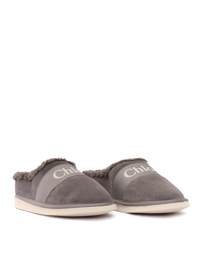 Sneakers Grey Leather Kid