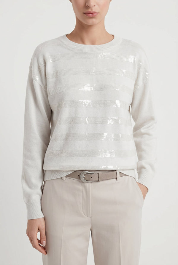 Brunello Cucinelli Womens Off White Wool Sweater