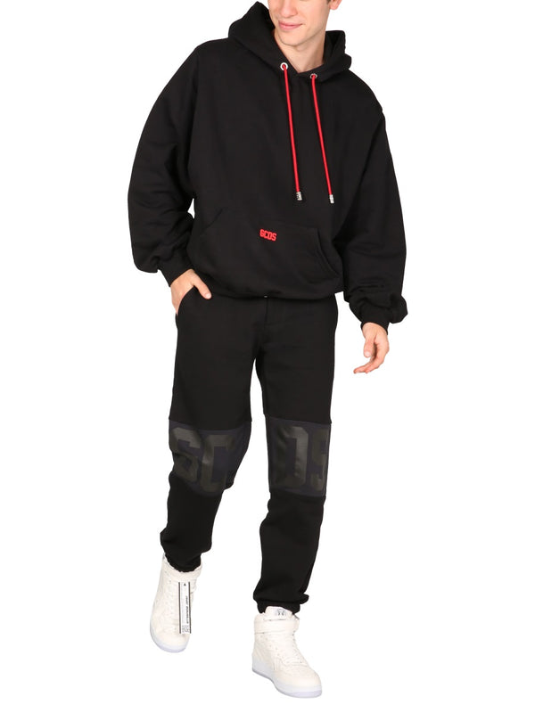 Sweatshirt With Rubber Logo Black Null Sweatshirts