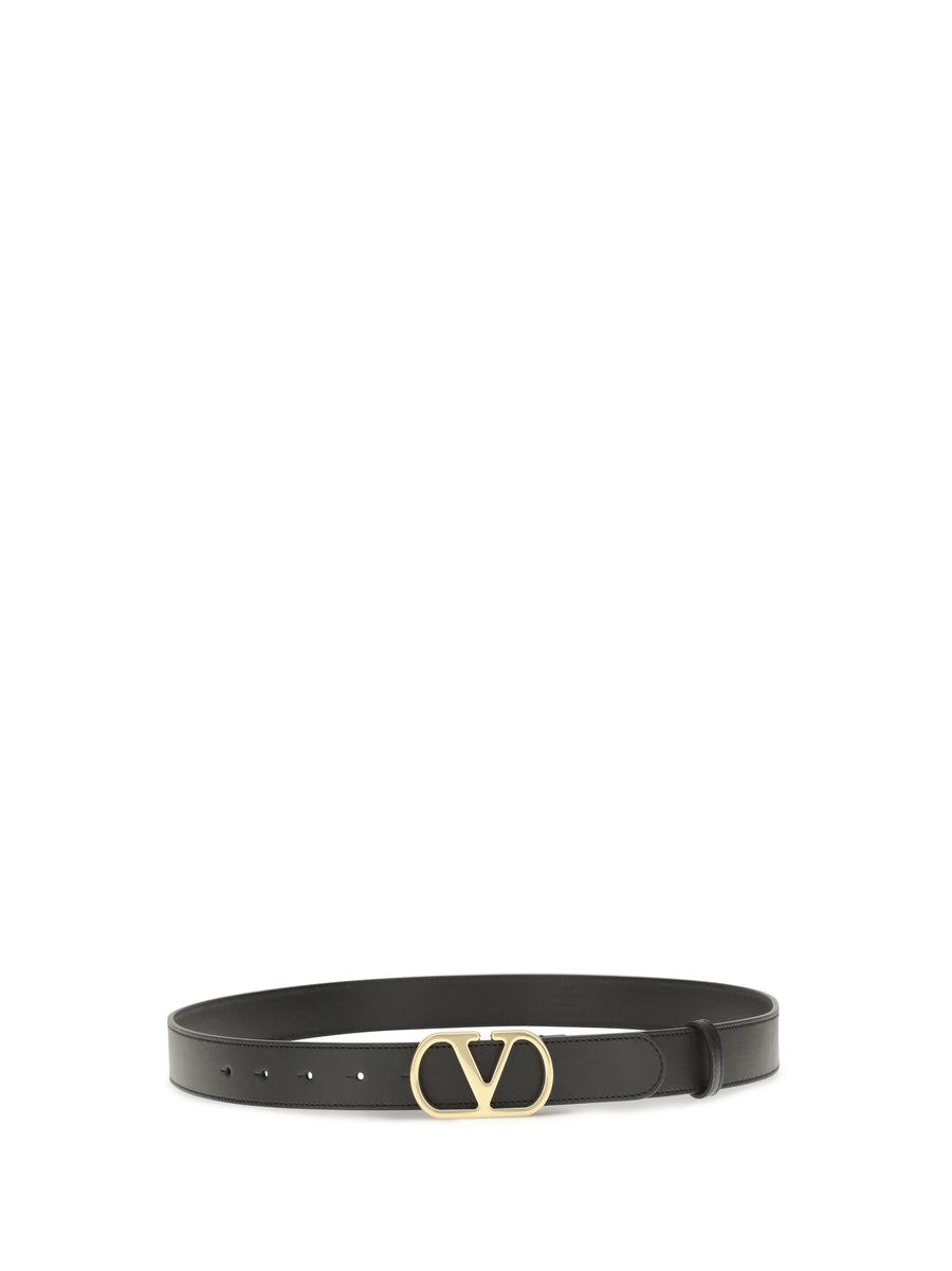 Leather Belt Vlogo Signature Black Calf