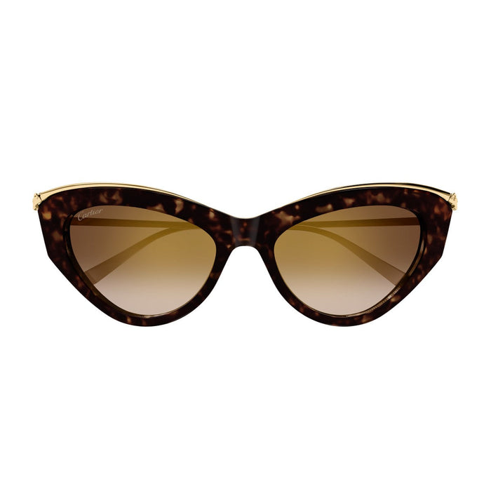 Cartier Ct0596s Panthere De Havana Acetato Riciclato/ Metallo Sunglasses