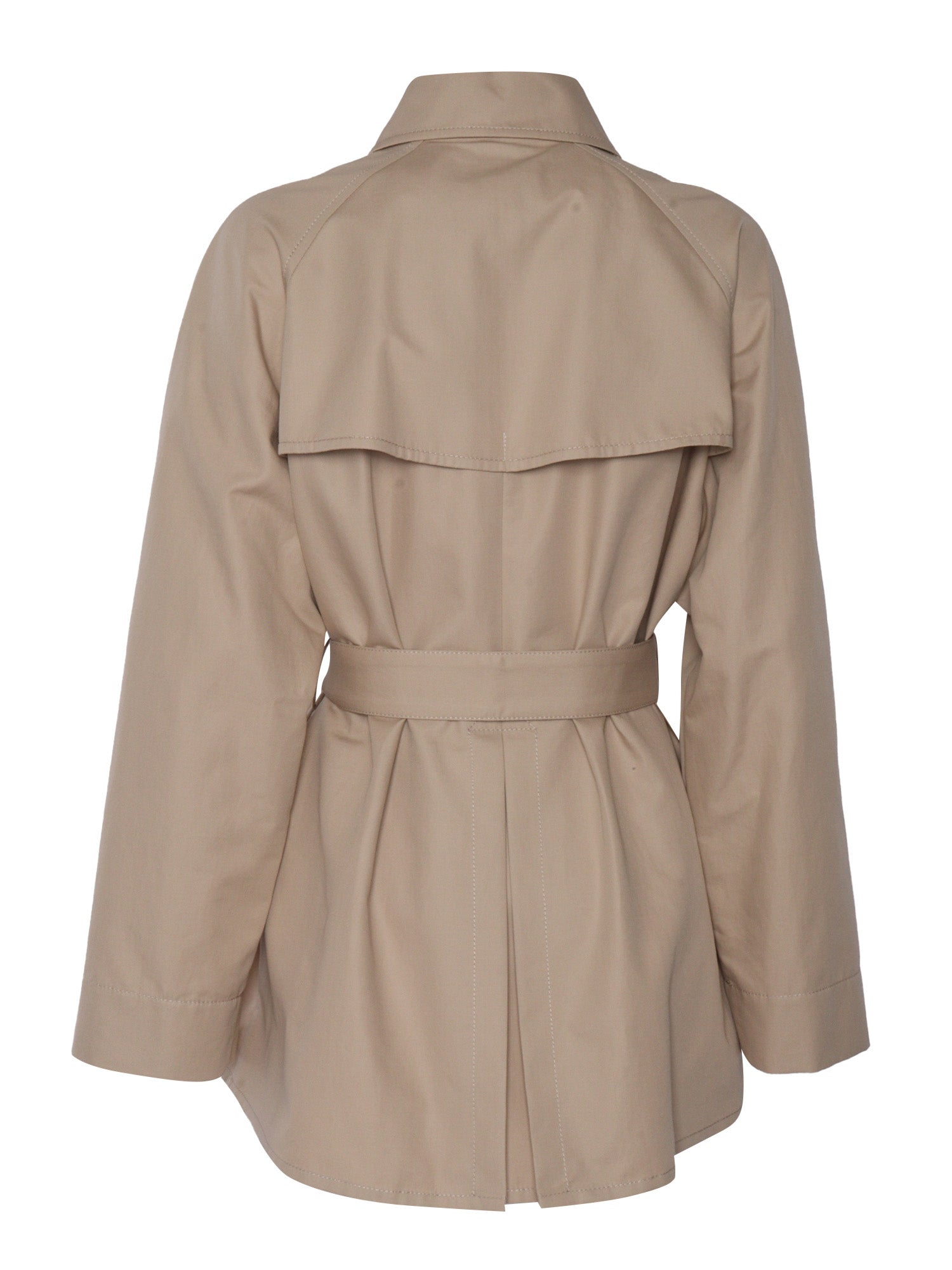 Short brown trench coat Cotton
