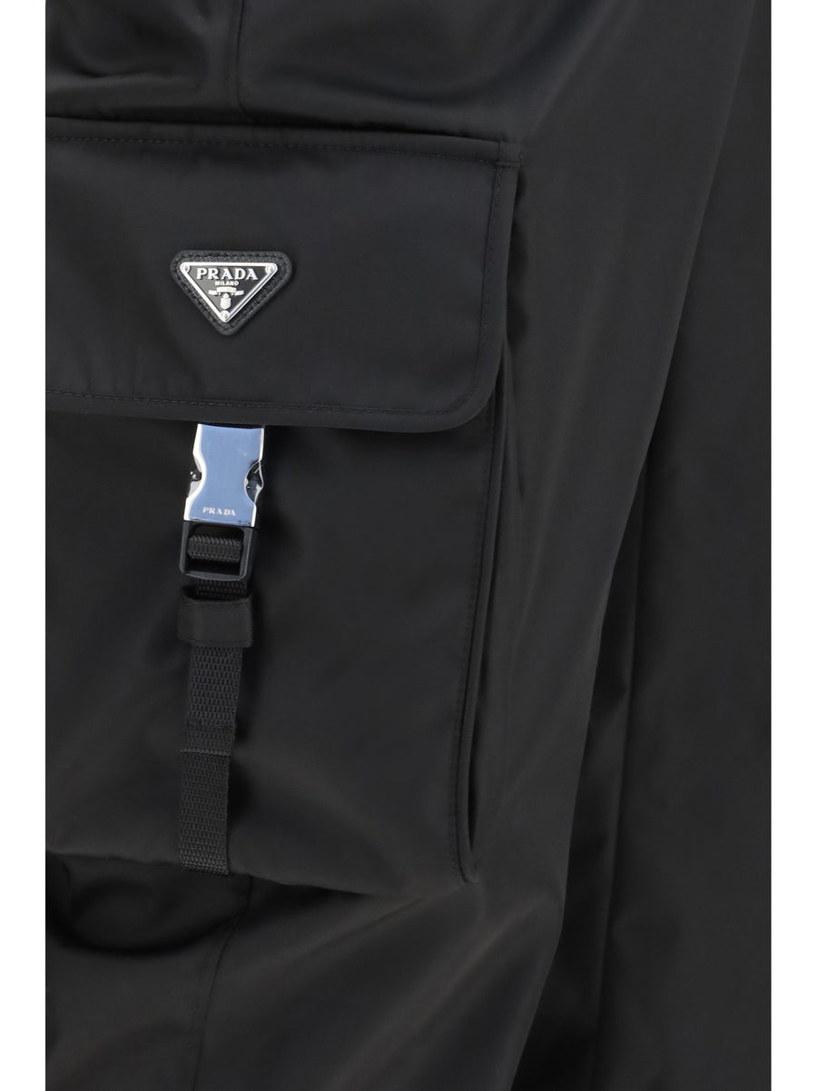 Cargo Pants Re-Nylon Black Polyamide Trousers
