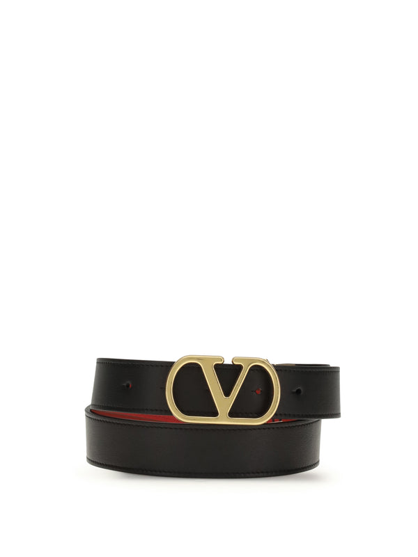 Valentino Garavani 100% Calf Leather Bos Taurus belt in black