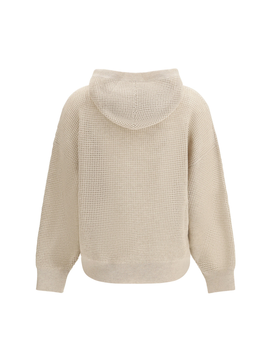 Hooded Cashmere Sweatshirt Rustic Beige Beige/panama (capra Hircus) Knitwear