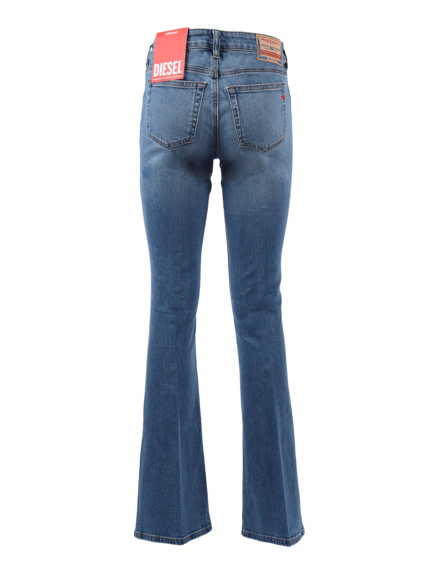 5 pockets Blue Cotton Elastane Jean