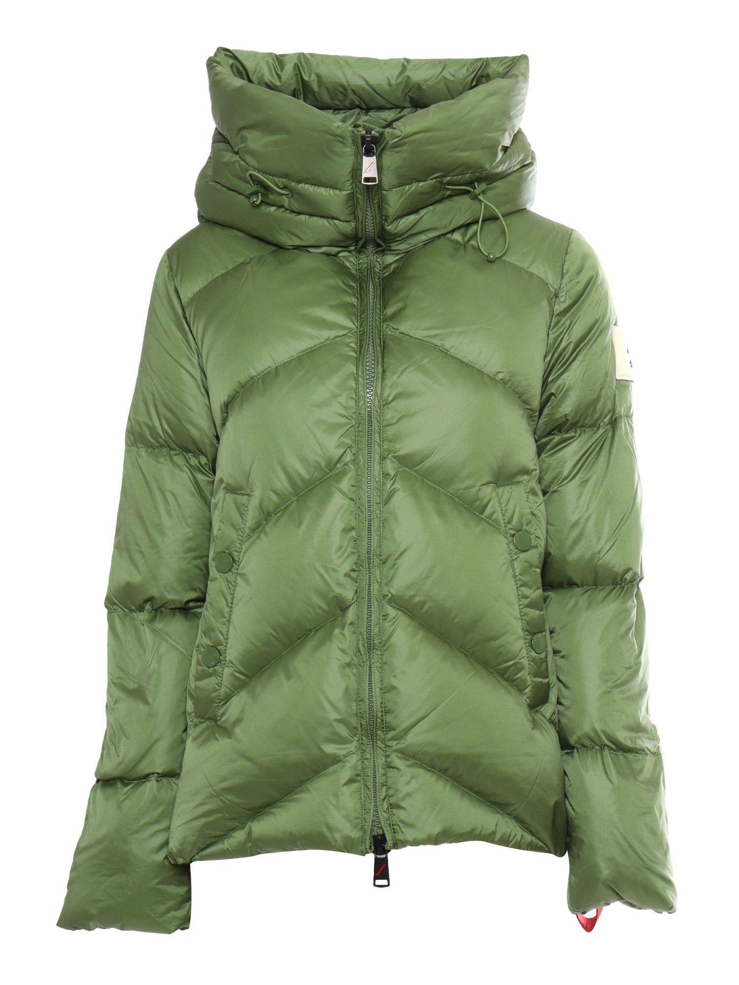 Down Jacket Green Polyamide Short Puffer