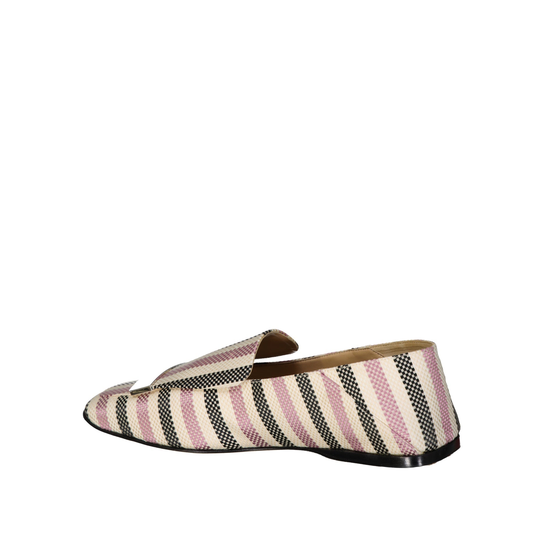Sergio Rossi Jacquard Loafers White Fabric