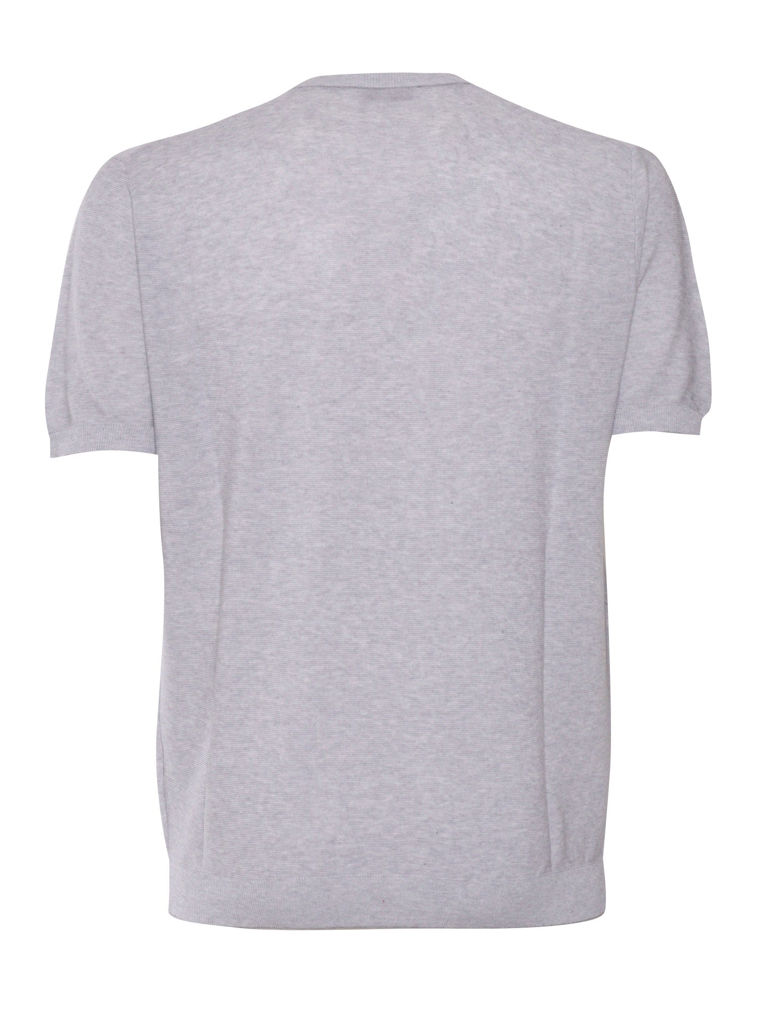 LINKS SHORT SLEEVE SWEATER Grey Cotton Crewneck