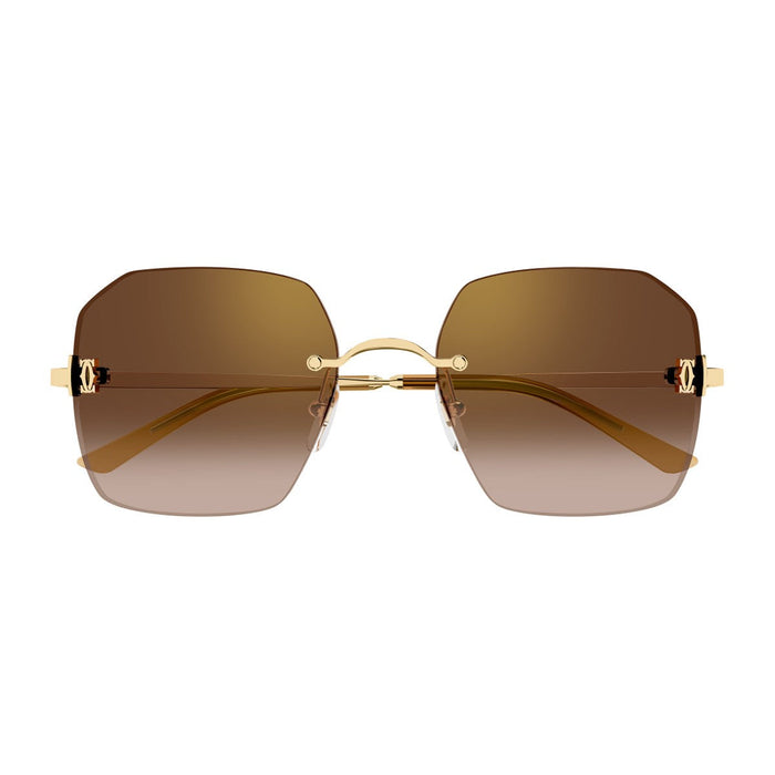 Cartier Ct0591s C De Gold / Brown Metallo Sunglasses