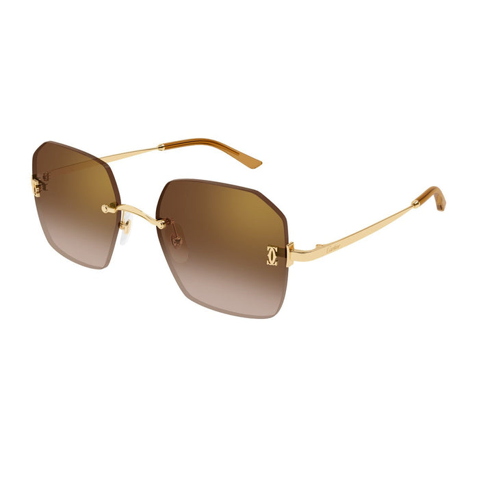 Cartier Ct0591s C De Gold / Brown Metallo Sunglasses