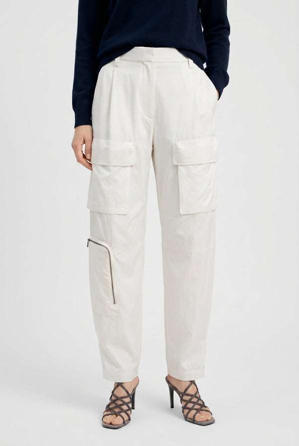Brunello Cucinelli Womens Off White Relaxed Cargo Trousers