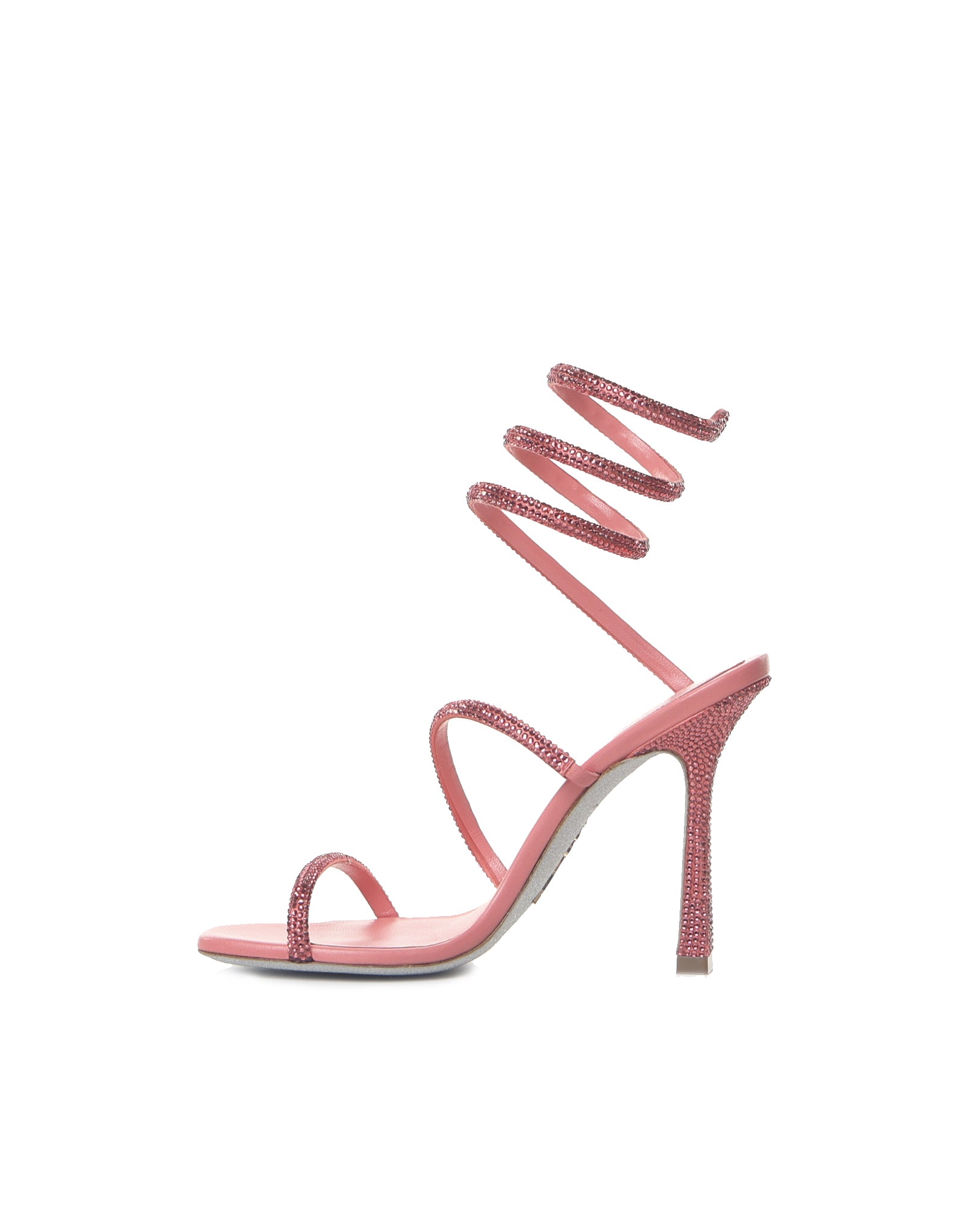 René Caovilla Sandals Peach Satin Calfskin