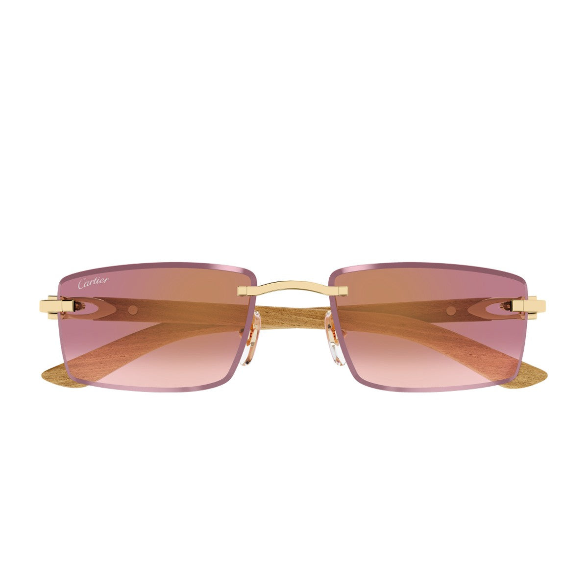 Cartier Ct0582s Décor C Allongé De Gold Metallo/legno Sunglasses