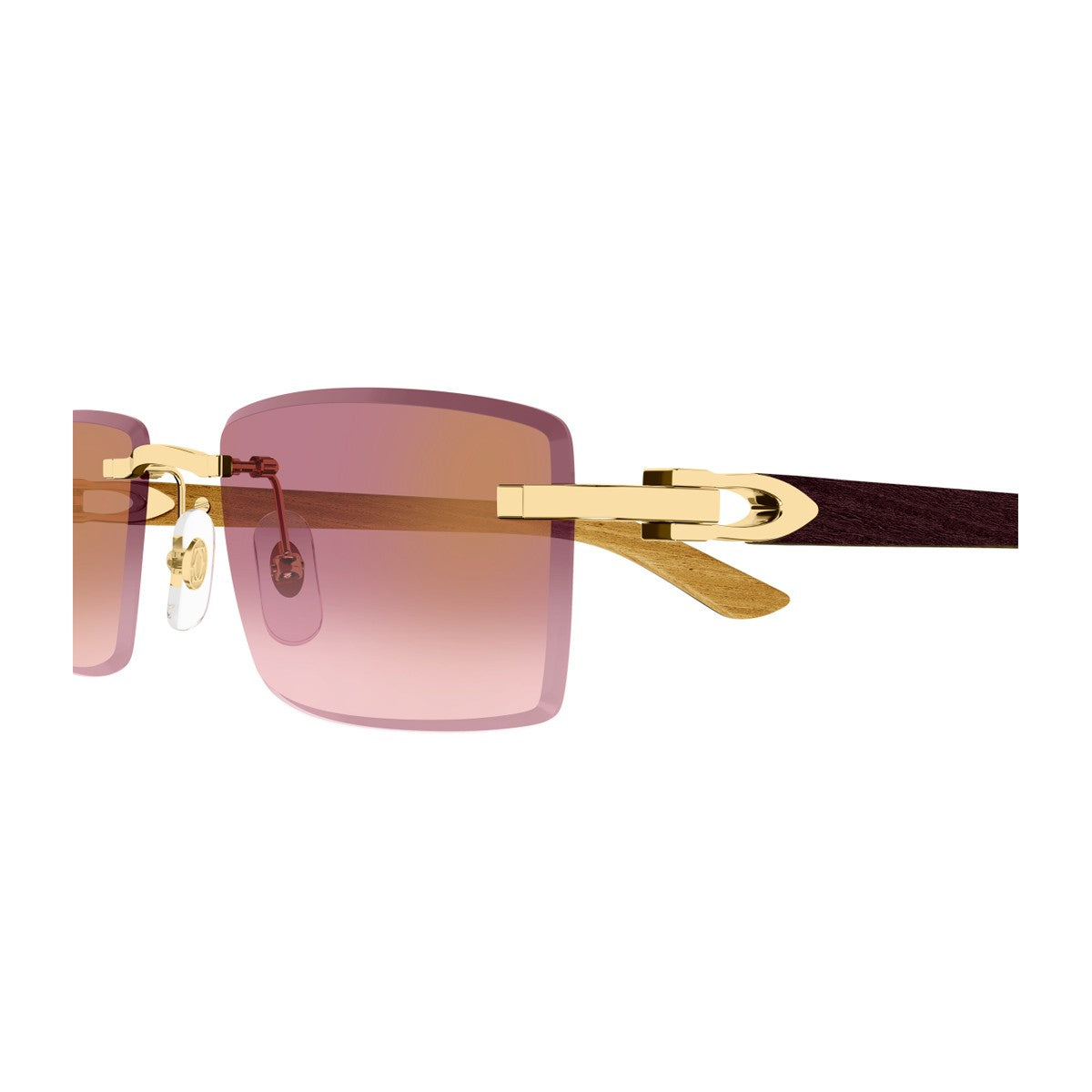 Cartier Ct0582s Décor C Allongé De Gold Metallo/legno Sunglasses