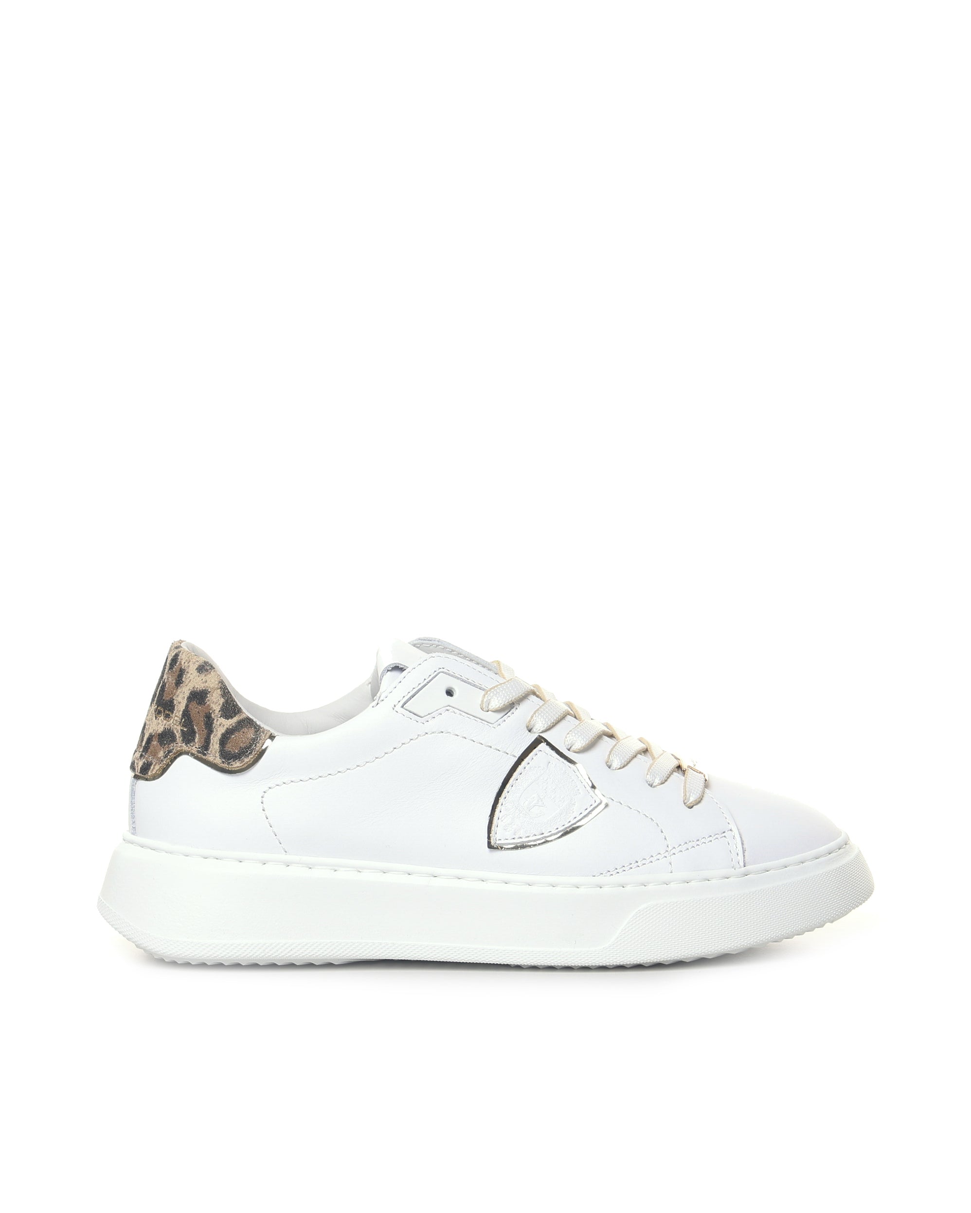 Philippe Model Sneakers Veau Metal Leo_blanc Or Calfskin