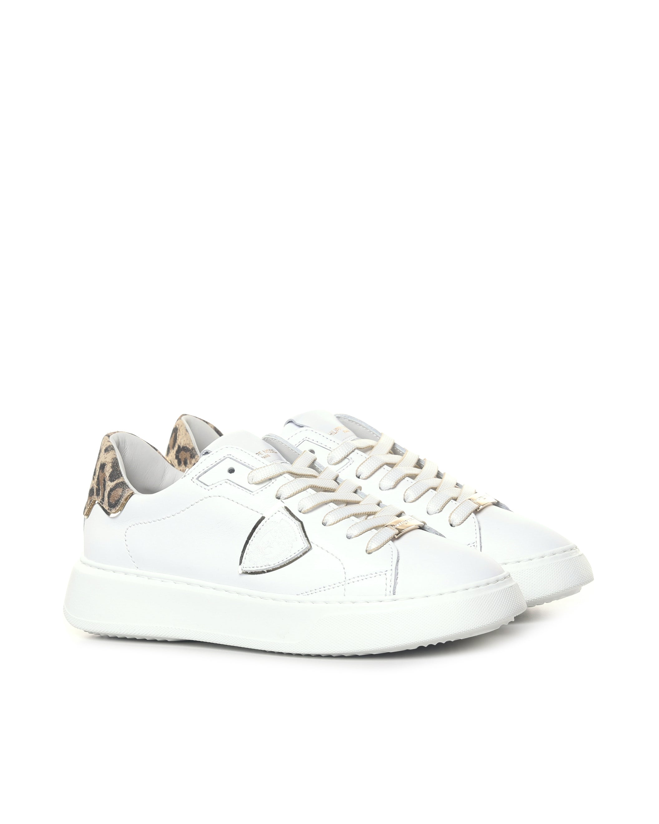 Philippe Model Sneakers Veau Metal Leo_blanc Or Calfskin
