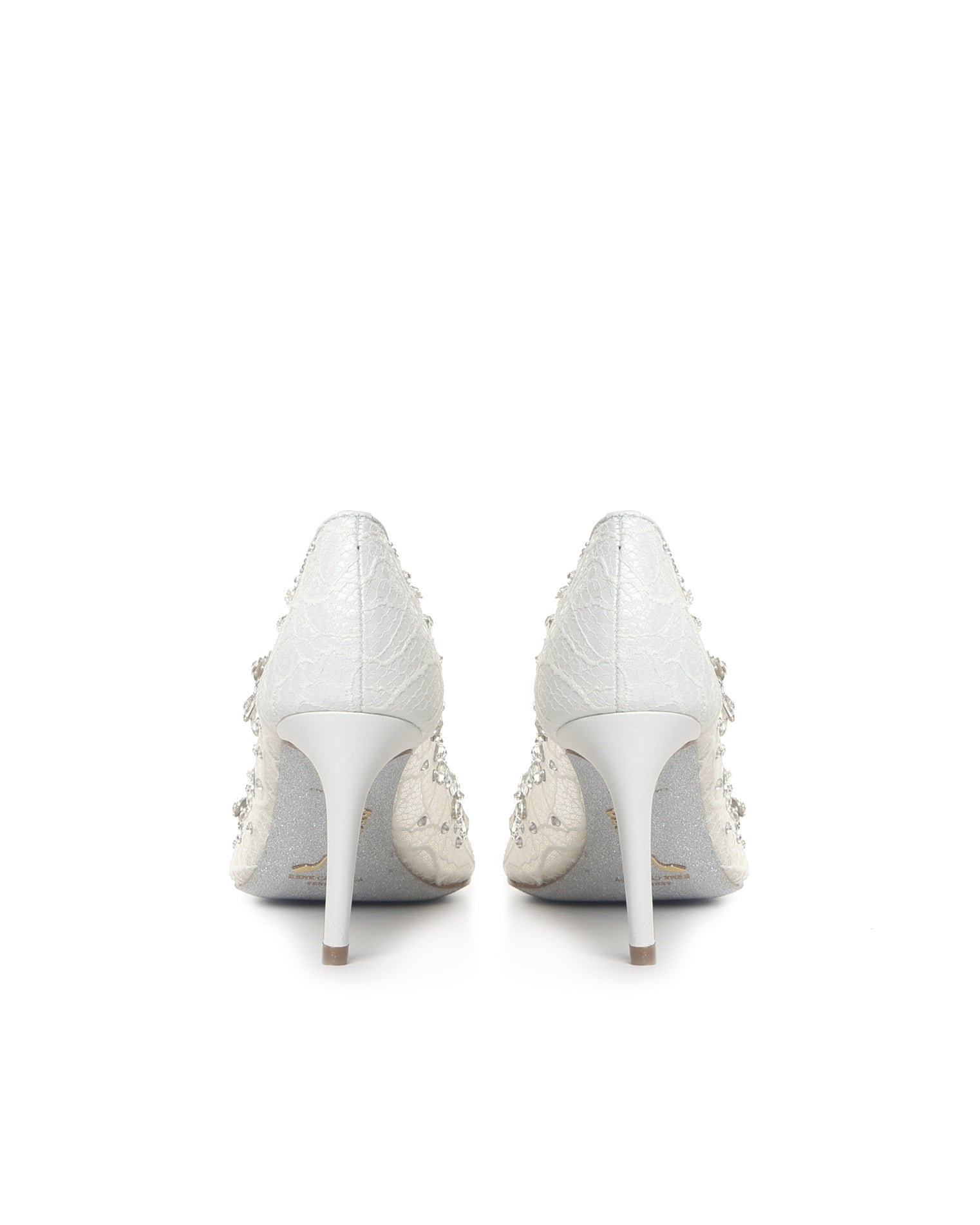 René Caovilla With Heel White Lace Calfskin