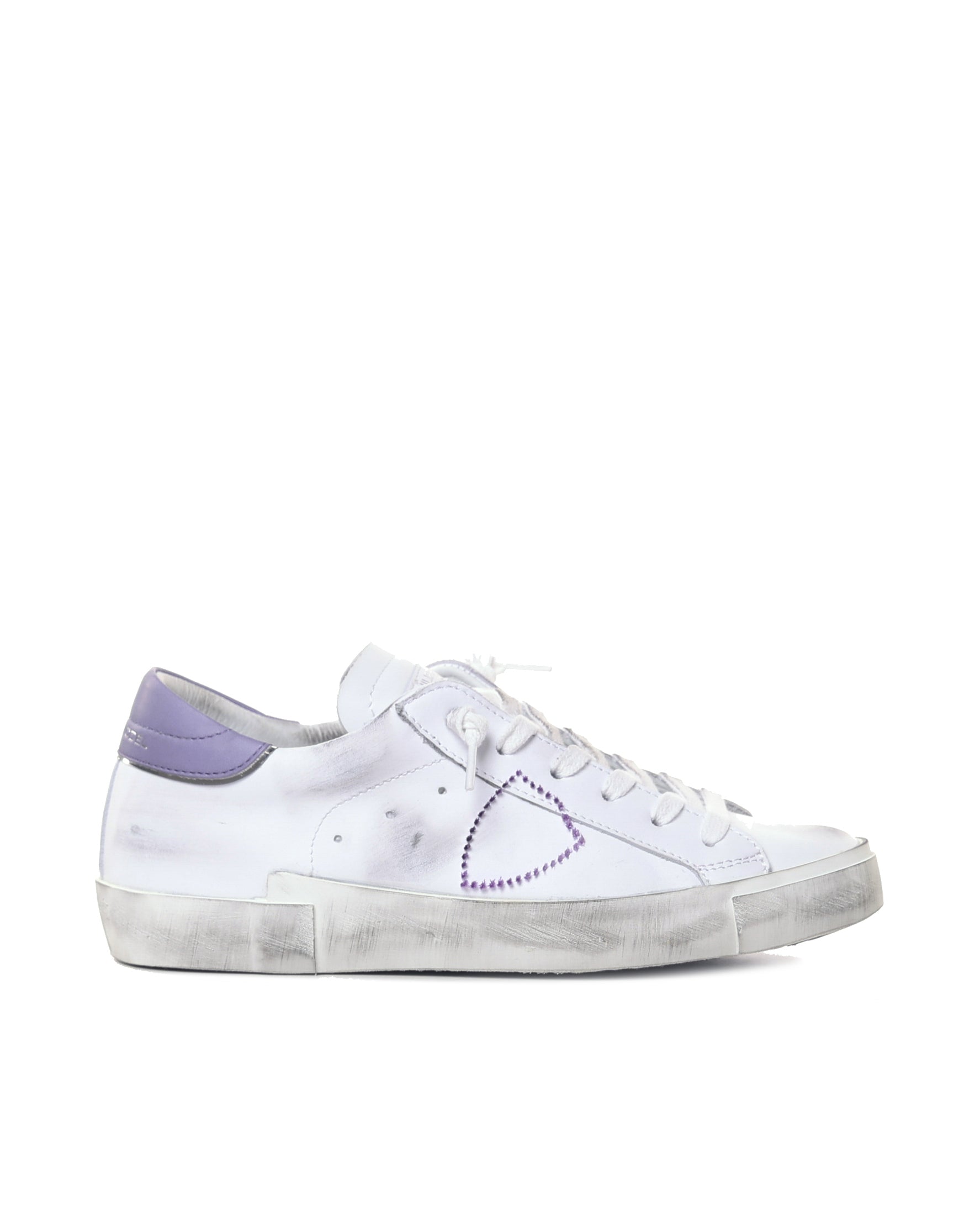Philippe Model Sneakers Veau Broderie_blanc Violet Calfskin