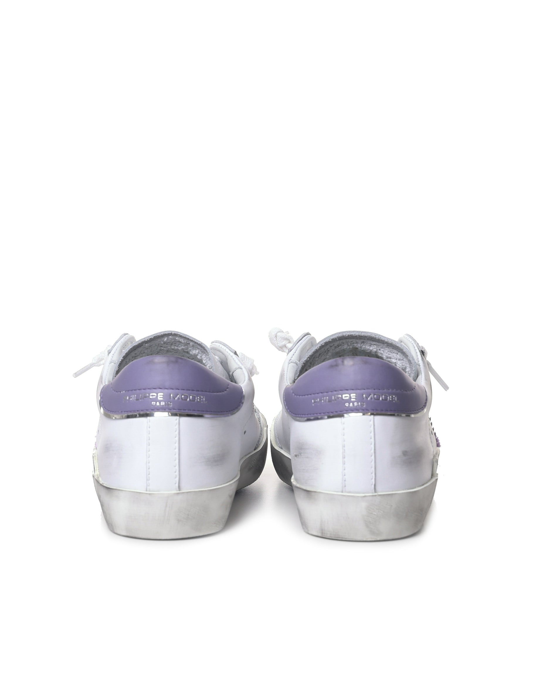 Philippe Model Sneakers Veau Broderie_blanc Violet Calfskin