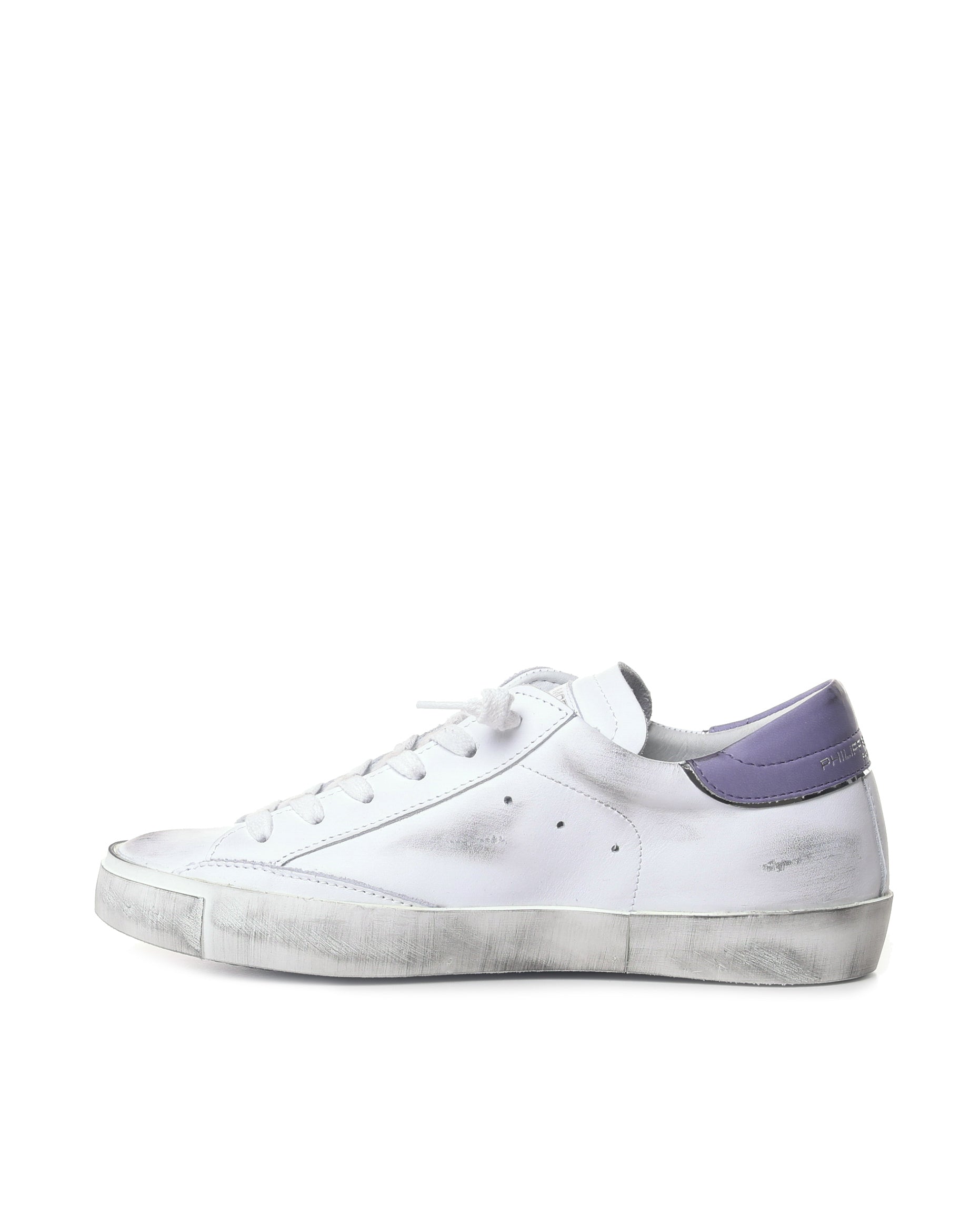 Philippe Model Sneakers Veau Broderie_blanc Violet Calfskin