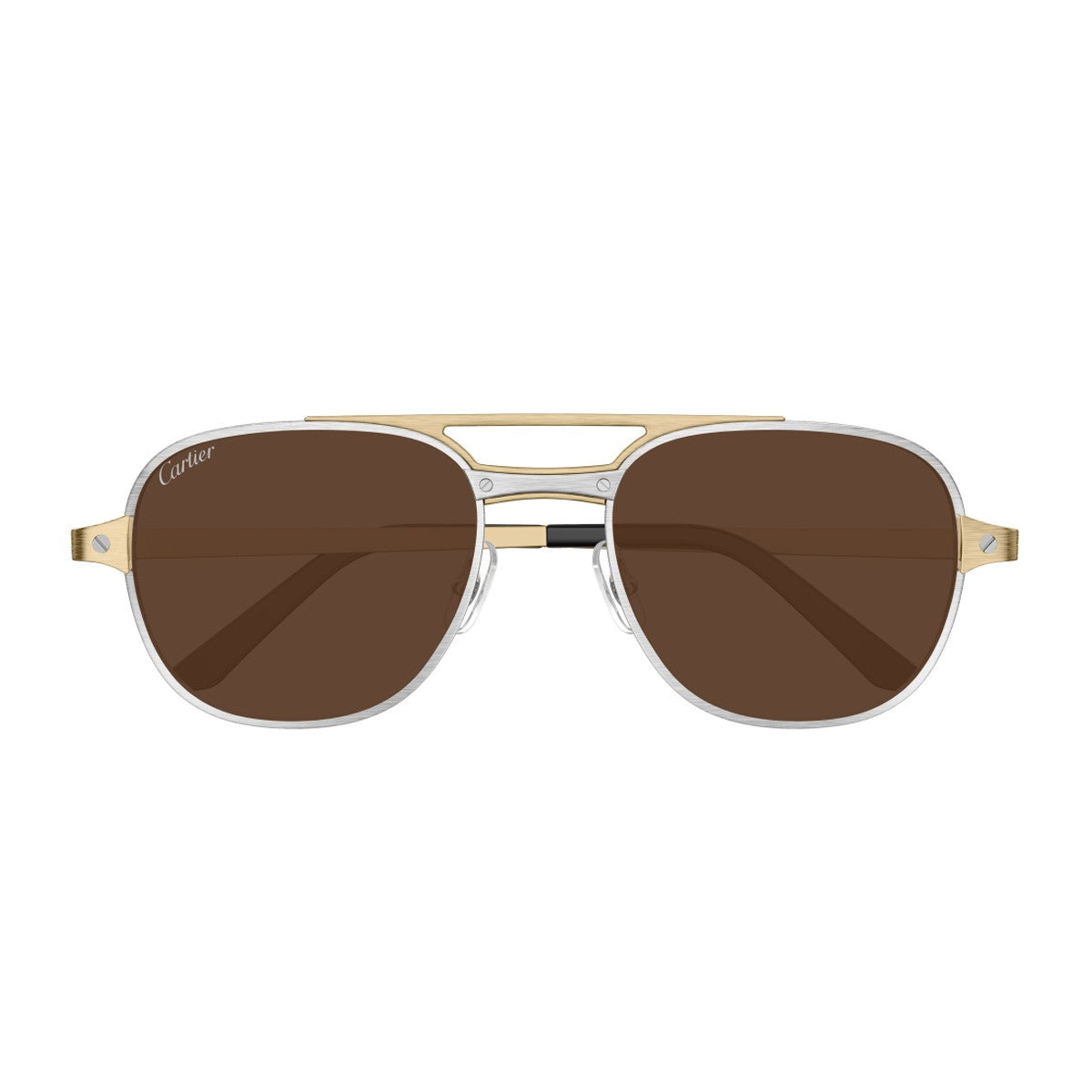 Cartier Ct0477s Santos De Silver / Gold Metallo Optical Frames