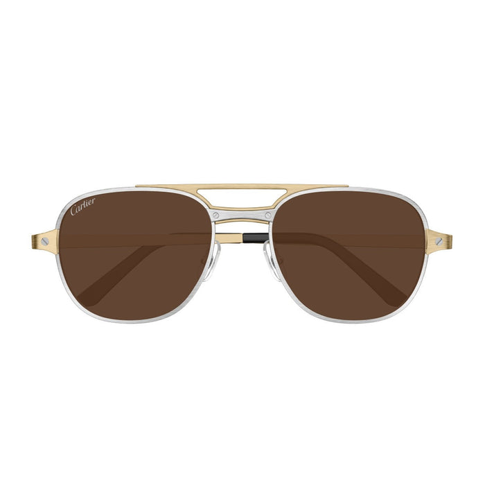 Cartier Ct0477s Santos De Silver / Gold Metallo Optical Frames