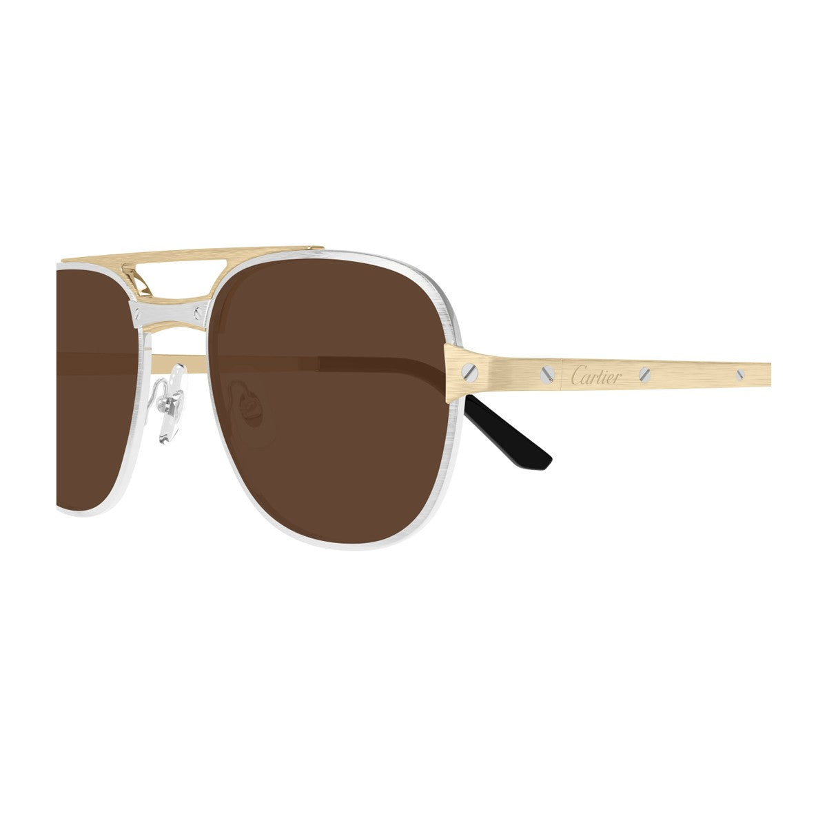 Cartier Ct0477s Santos De Silver / Gold Metallo Optical Frames