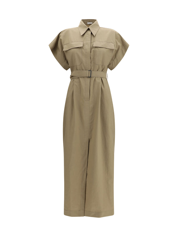 Brunello Cucinelli 86% Cotton dress in brown