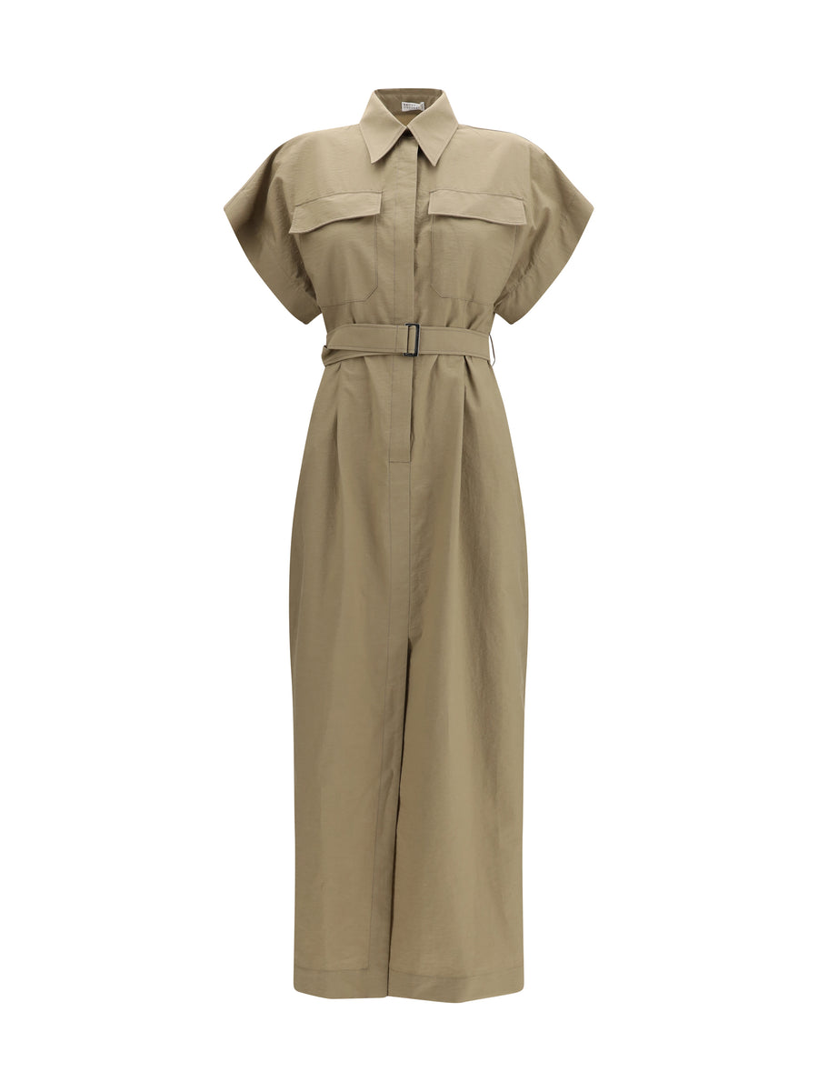 Brunello Cucinelli 86% Cotton dress in brown