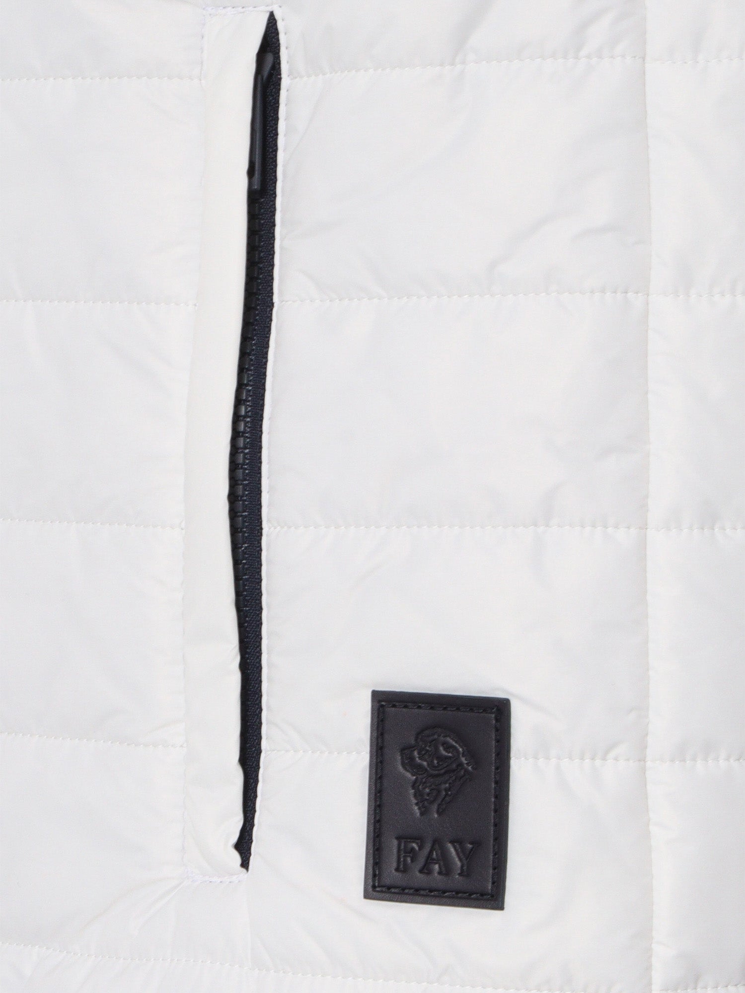 FAY PADDED ZIP VEST JACKET White