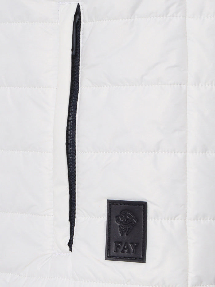 FAY PADDED ZIP VEST JACKET White