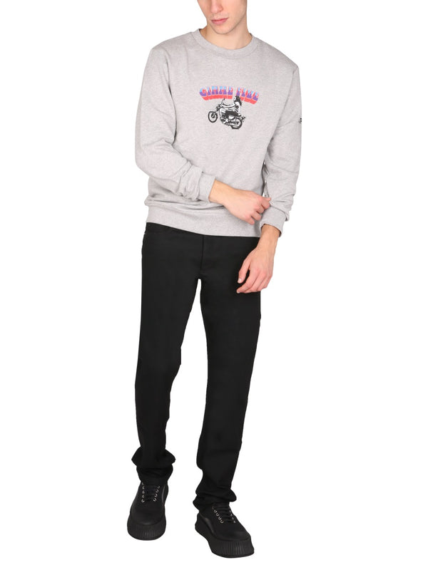 Crew Neck Sweatshirt Grey Cotton Sweatshirts