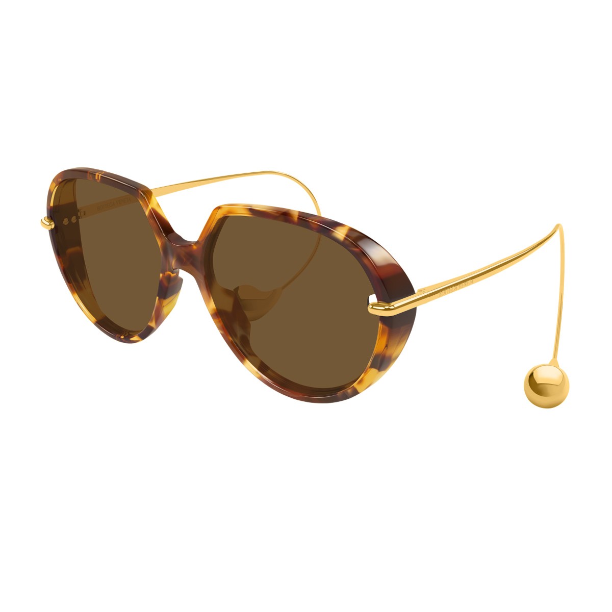 Bottega Veneta Bv1436s Linea Unapologetic Havana Acetato Riciclato/ Metallo Sunglasses