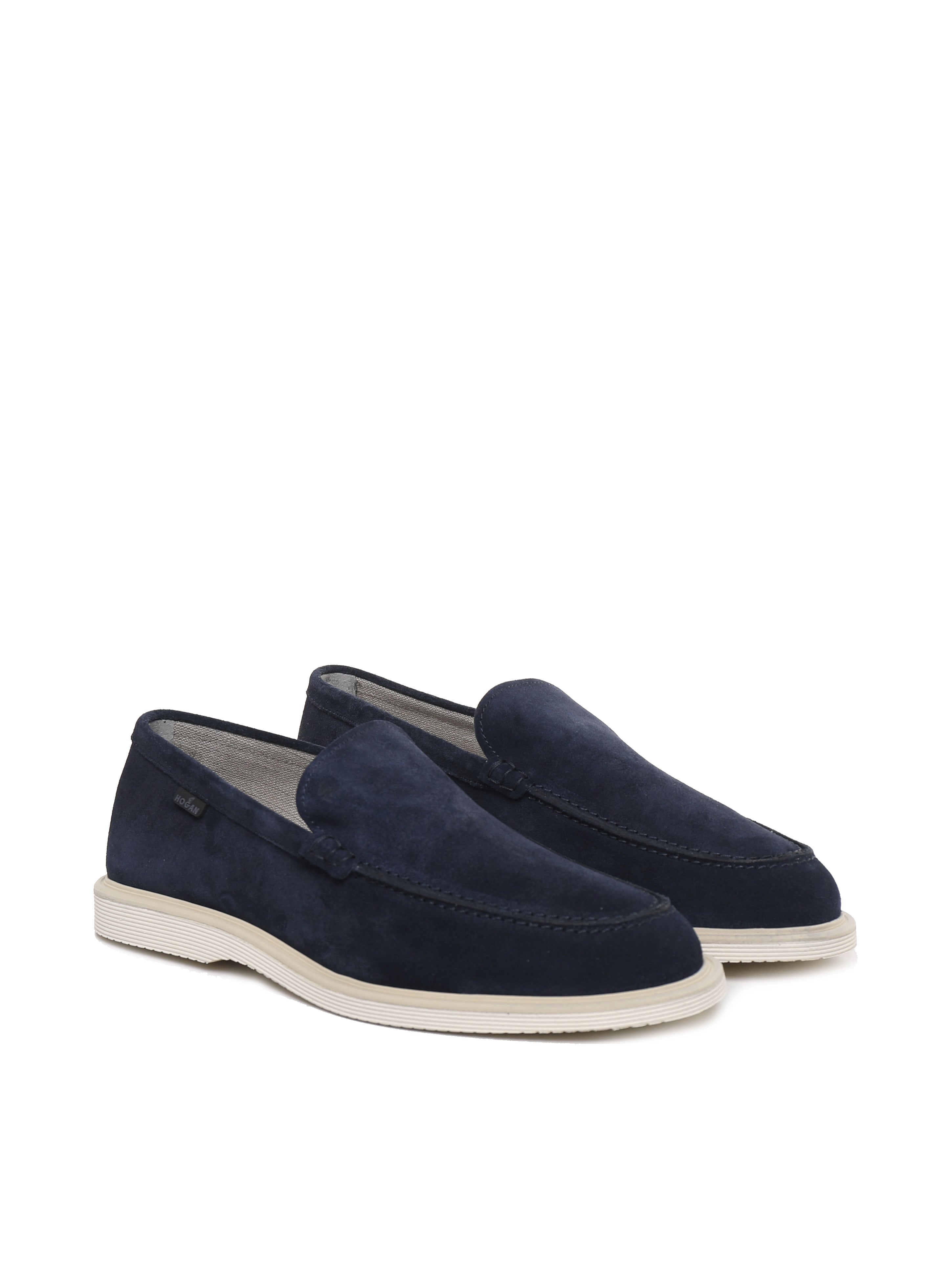 Hogan Flat Shoes Tuareg Blue Suede