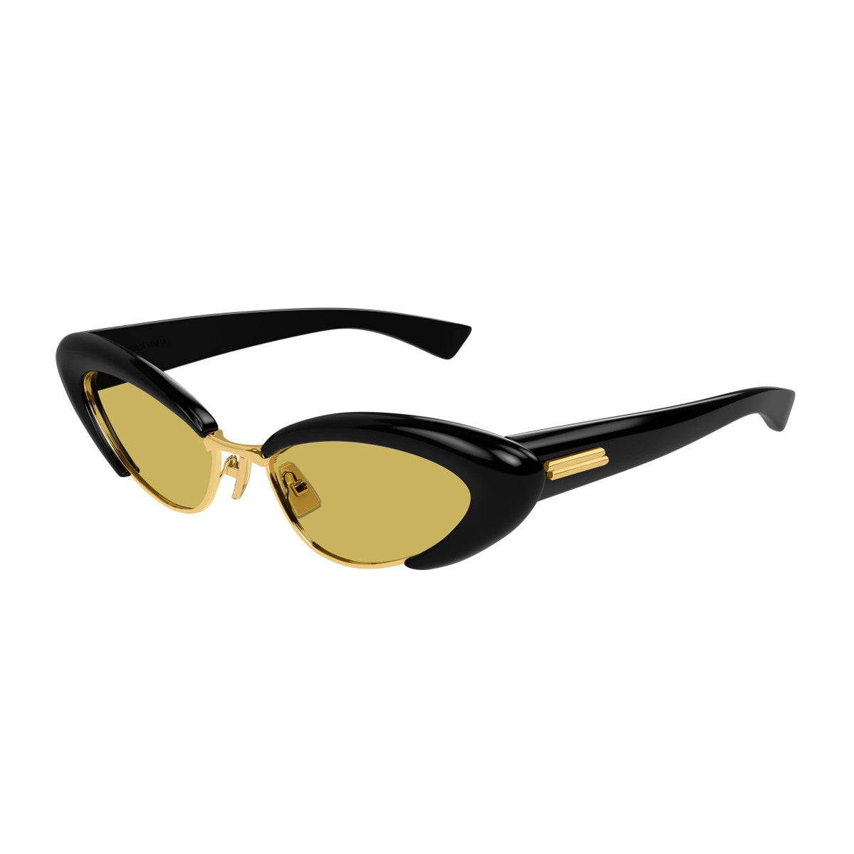 Bottega Veneta Bv1387s Linea Ribbon Black / Yellow Acetato Riciclato/ Metallo Sunglasses