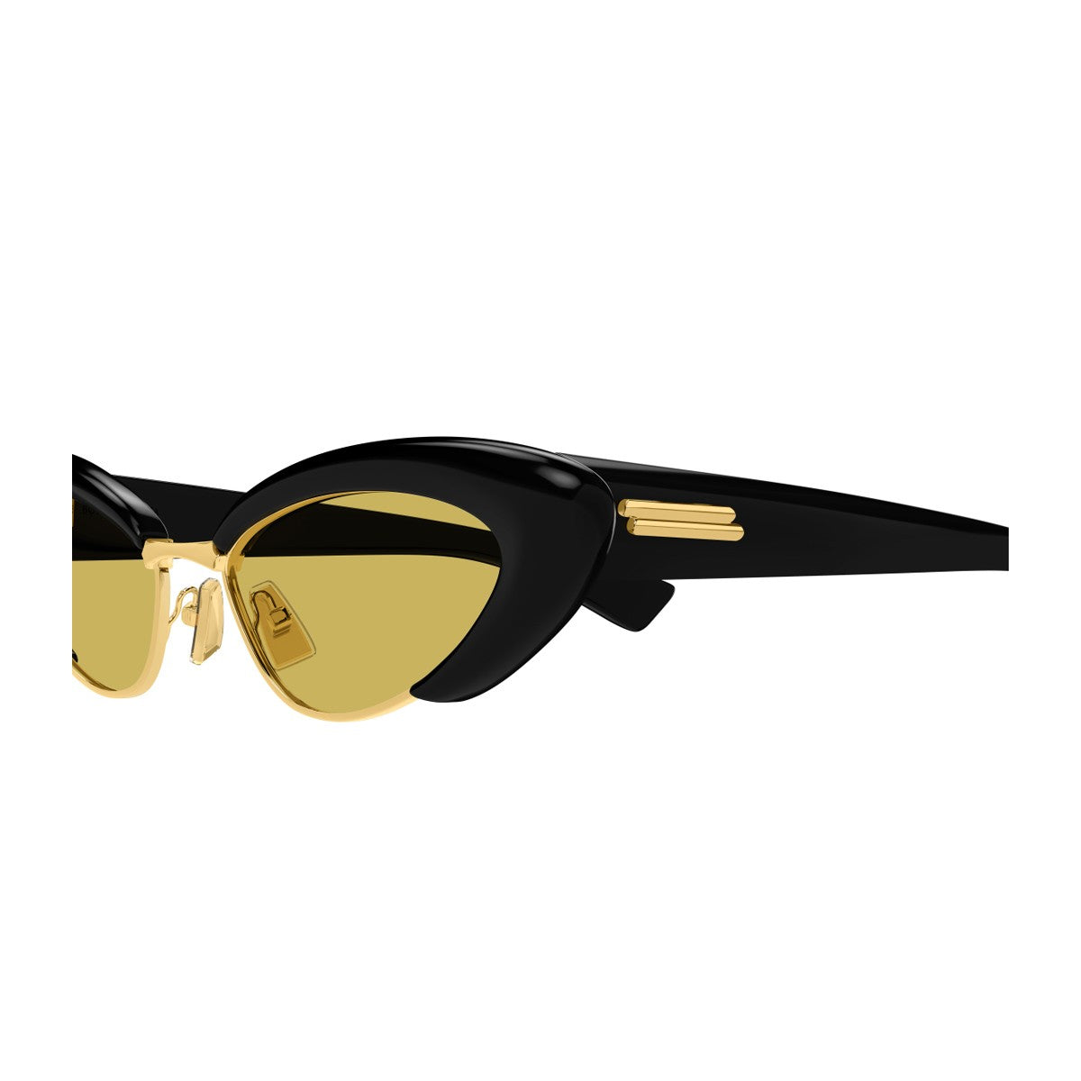 Bottega Veneta Bv1387s Linea Ribbon Black / Yellow Acetato Riciclato/ Metallo Sunglasses