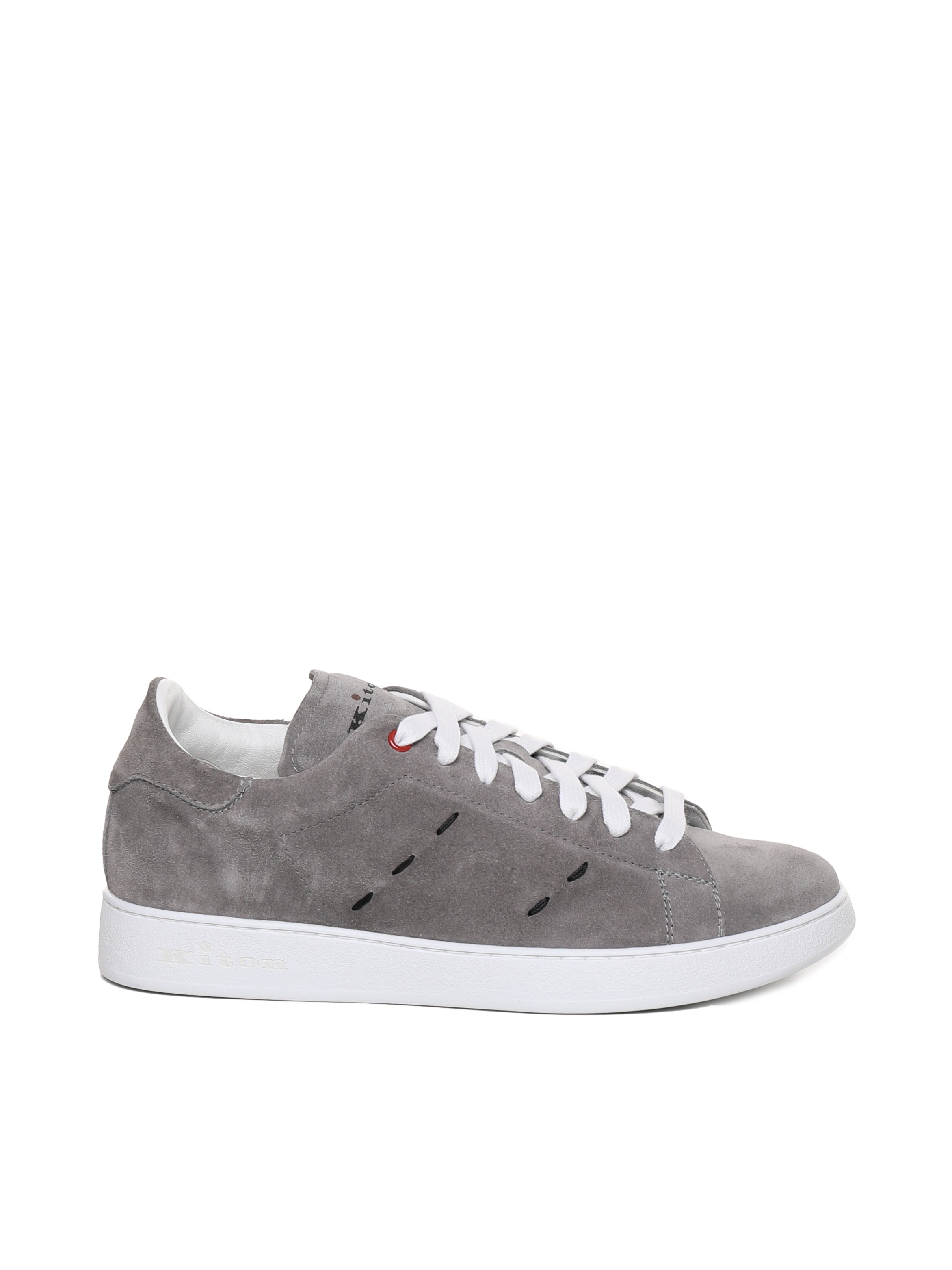 Kiton Sneakers Grey Suede Calfskin