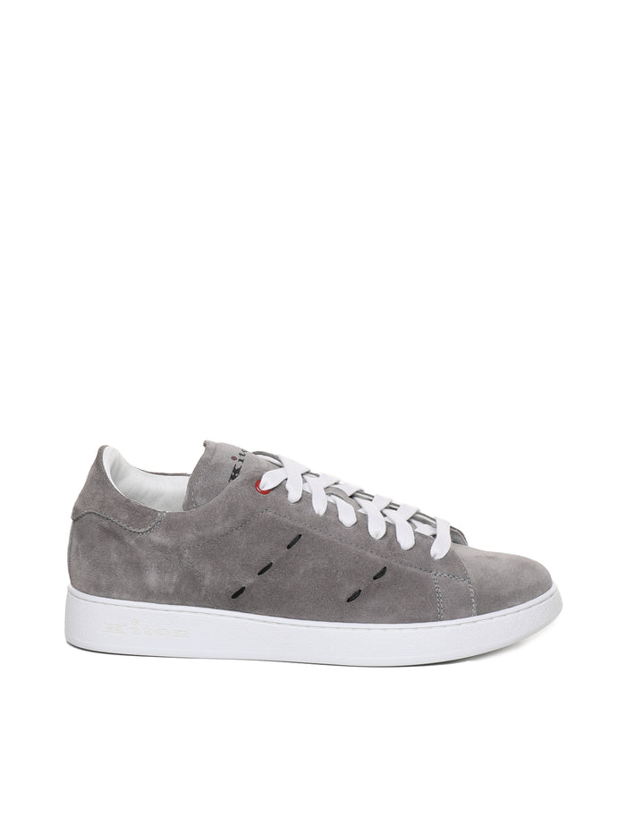 Kiton Sneakers Grey Suede Calfskin