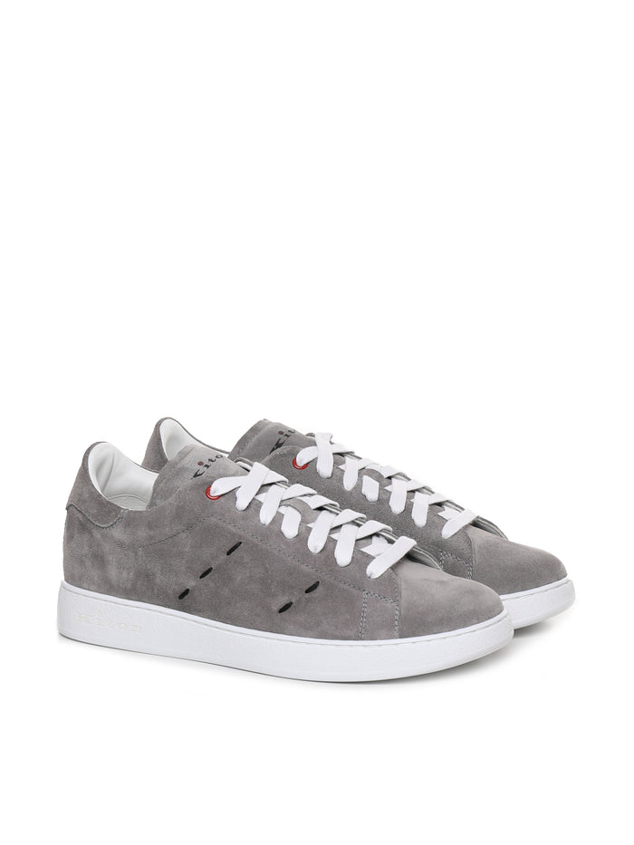 Kiton Sneakers Grey Suede Calfskin