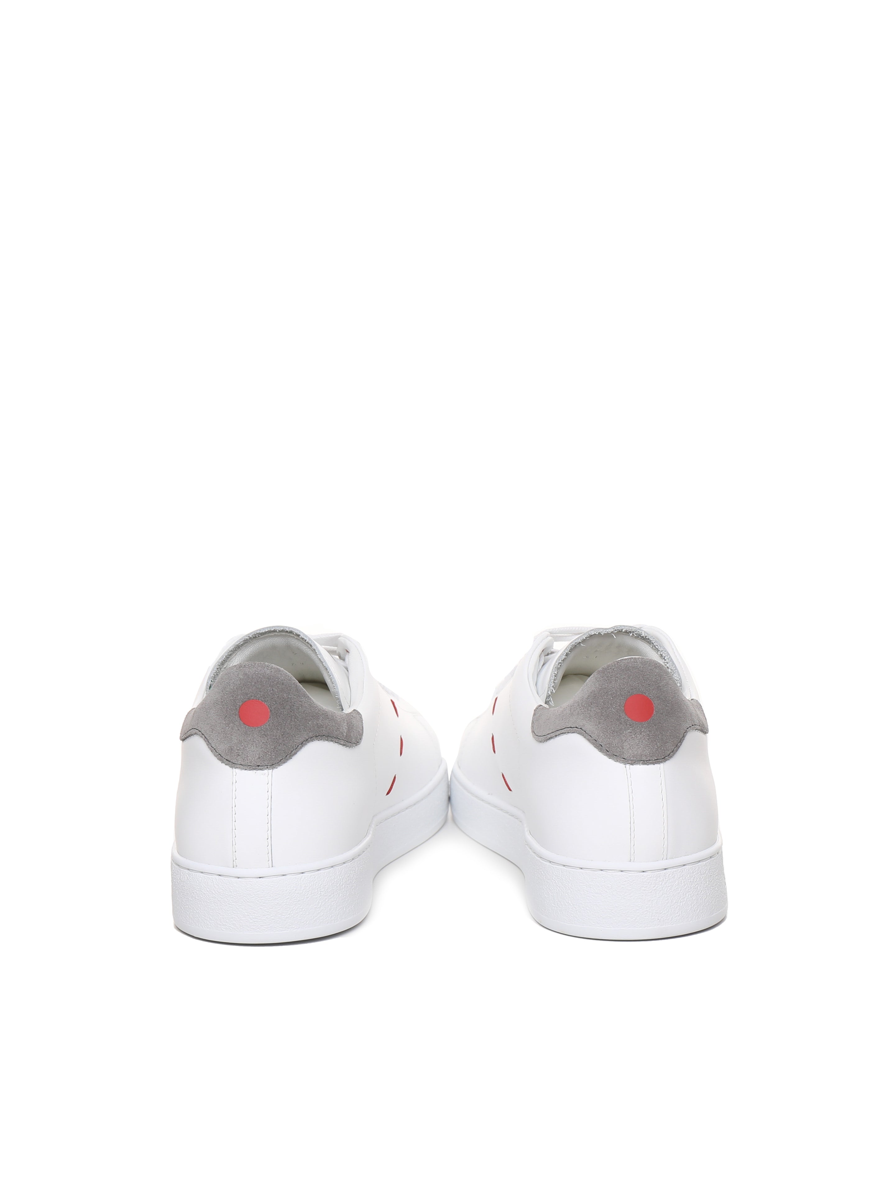 Kiton Sneakers White, Grey Calfskin