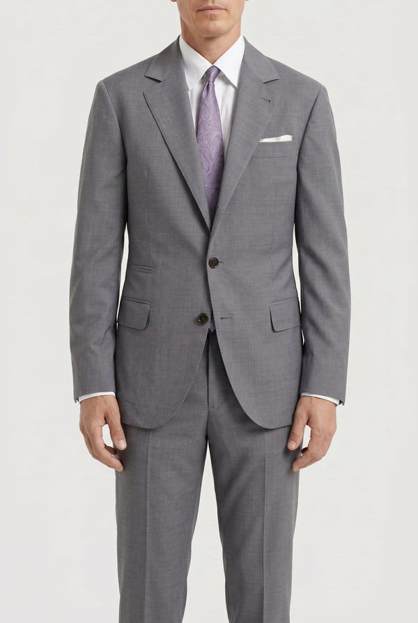 Brunello Cucinelli Mens Light Grey Wool Silk Suit Gray