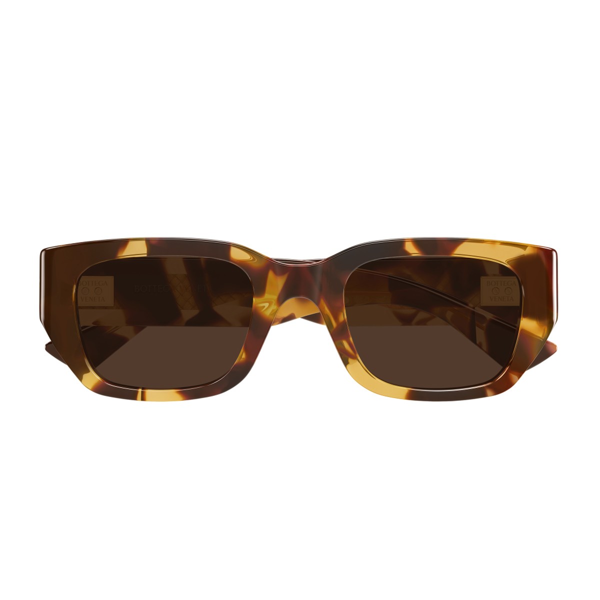 Bottega Veneta Bv1400s Linea Intrecciato Havana Acetato Riciclato Sunglasses