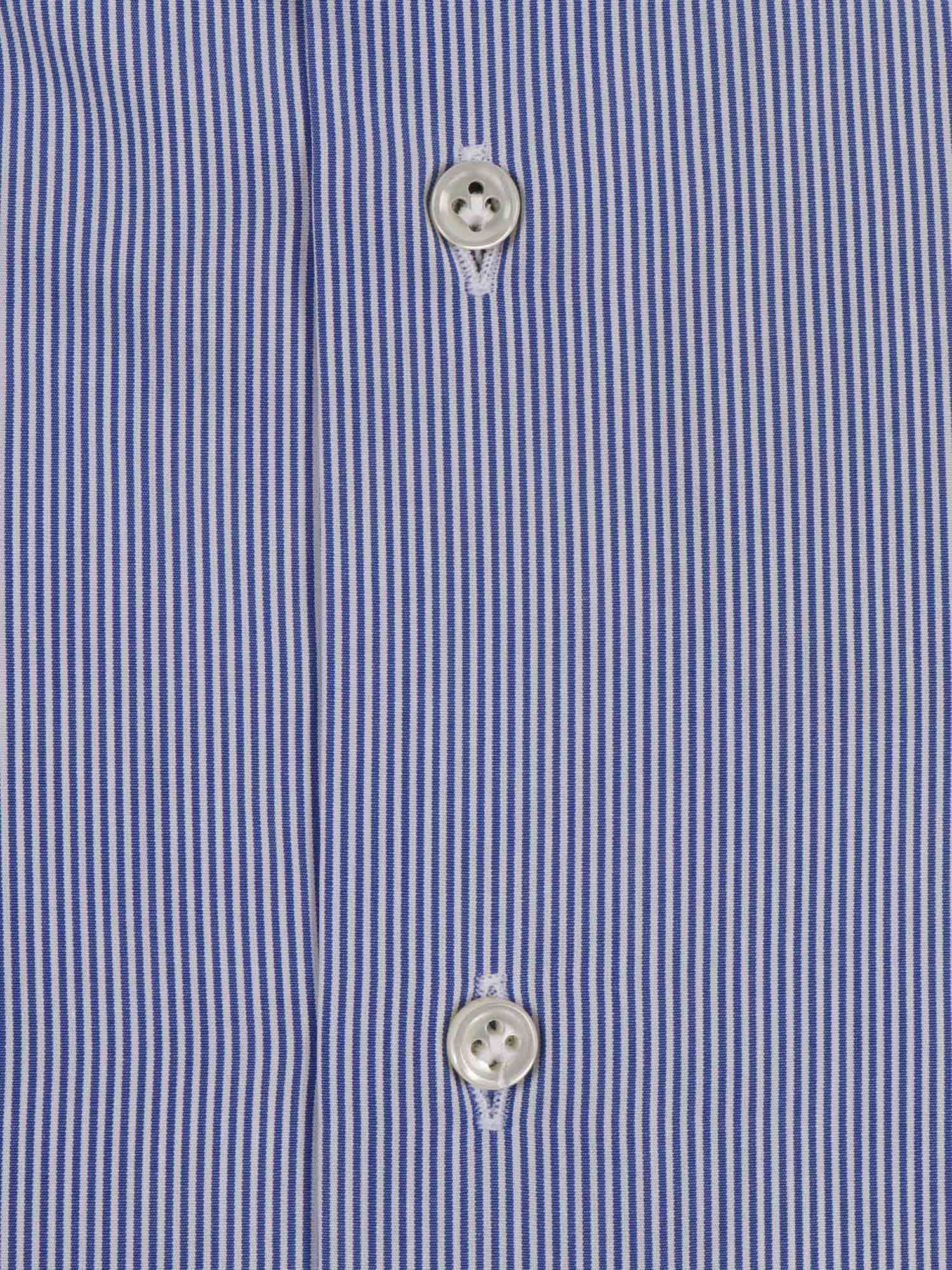 Striped Cotton Slim Fit Shirt Light Blue