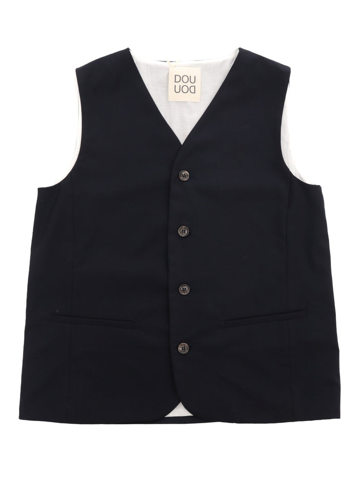 Blue vest Polyester Viscose Elastane