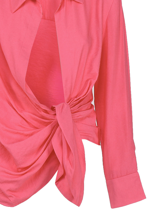 Jacquemus Shirts Pink Viscose And Polyamide